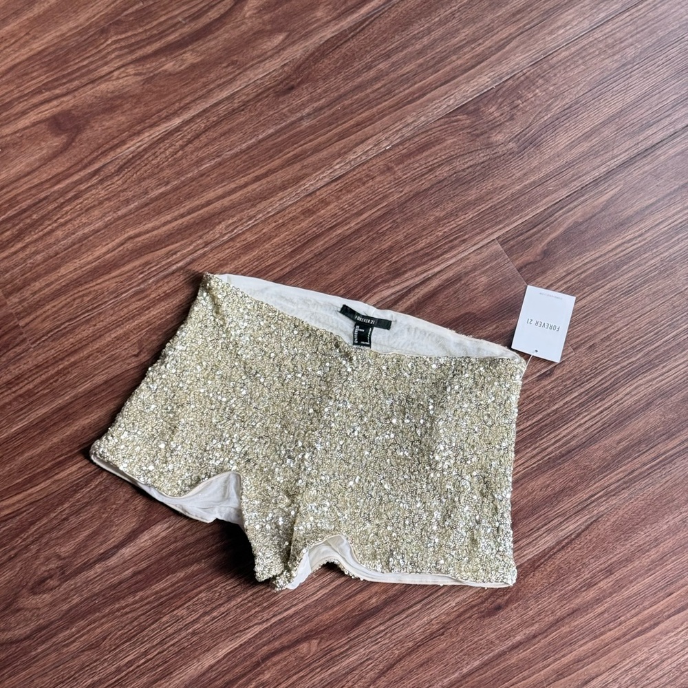 Gold micro Sequin Shorts